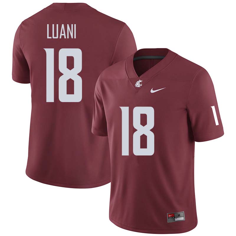 Men #18 Shalom Luani Washington State Cougars College Football Jerseys Sale-Crimson - Click Image to Close